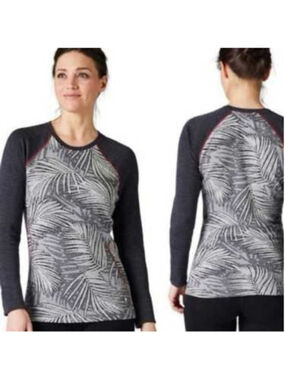 Smartwool Merino Top 250 Base Layer palm Pattern Crew ski snowboard mountain xs